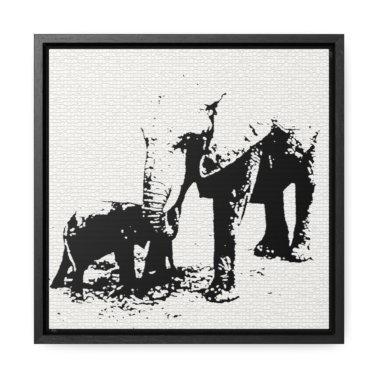 Elephants Mom and Baby 03 Tiled - Framed Gallery Canvas