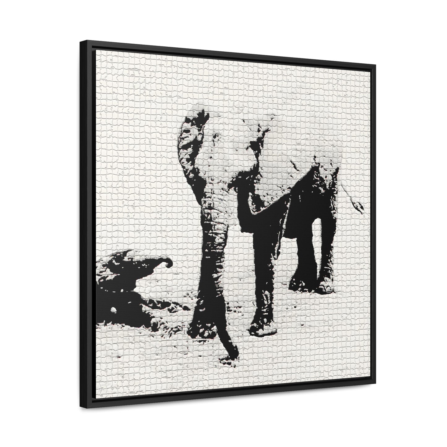 Elephants Mom and Baby 01 Tiled - Framed Gallery Canvas