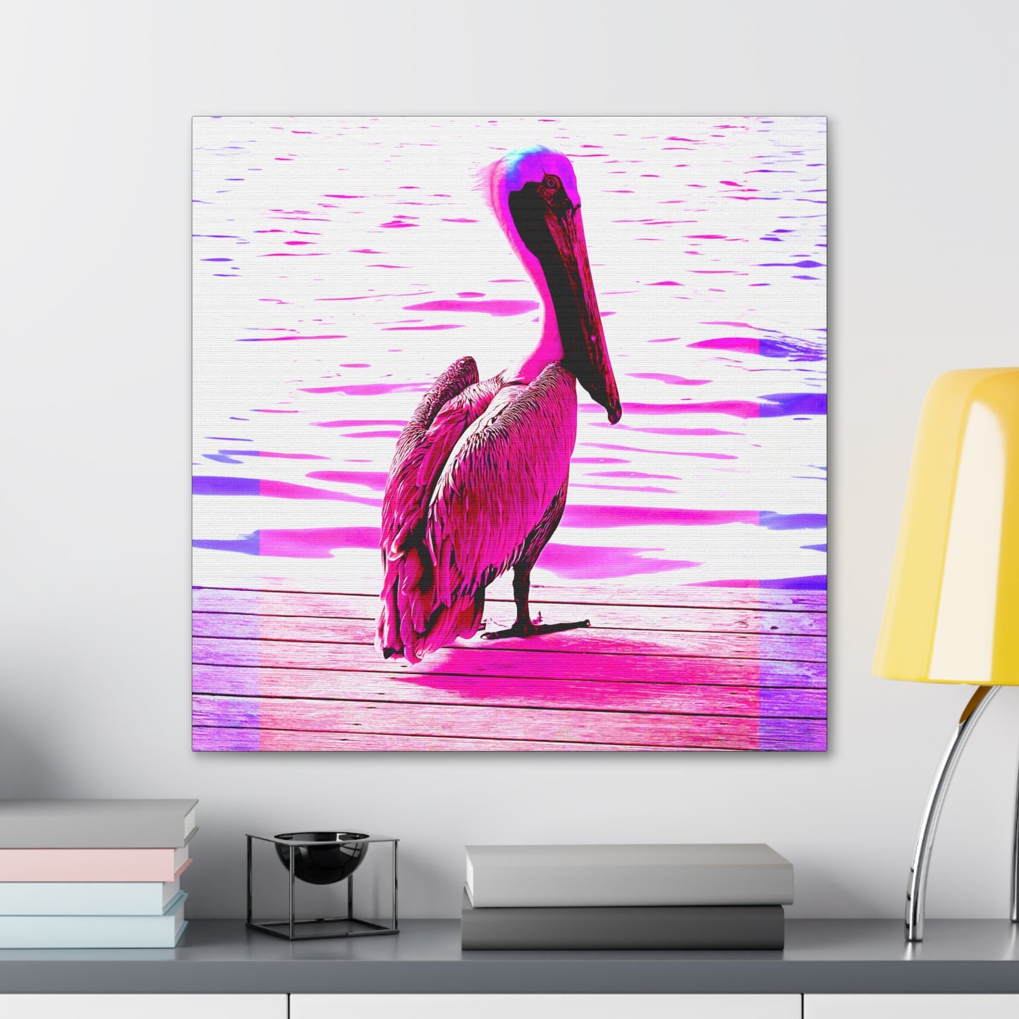 Pelican Bright Pink - Gallery Canvas