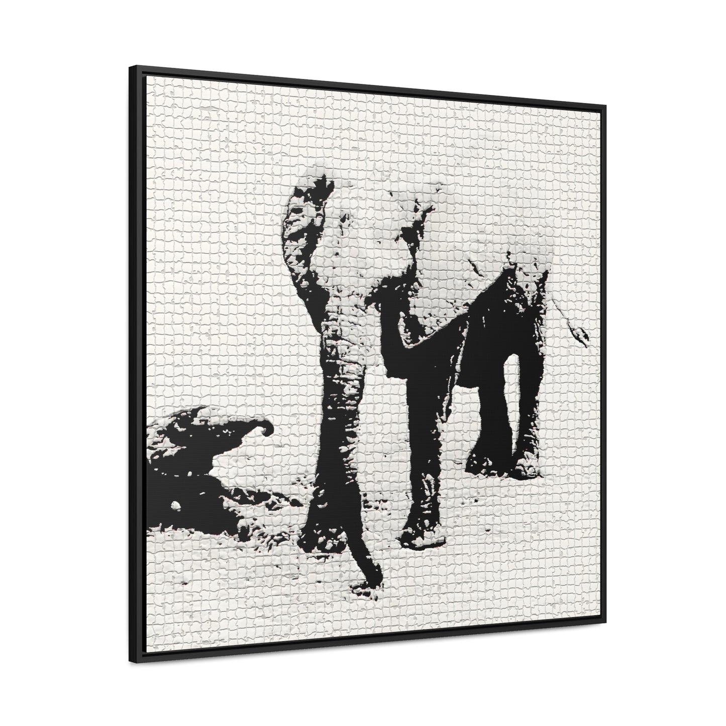 Elephants Mom and Baby 01 Tiled - Framed Gallery Canvas