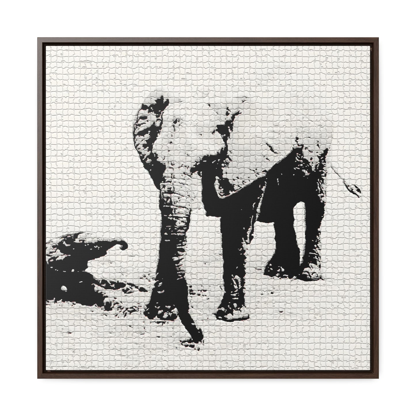 Elephants Mom and Baby 01 Tiled - Framed Gallery Canvas