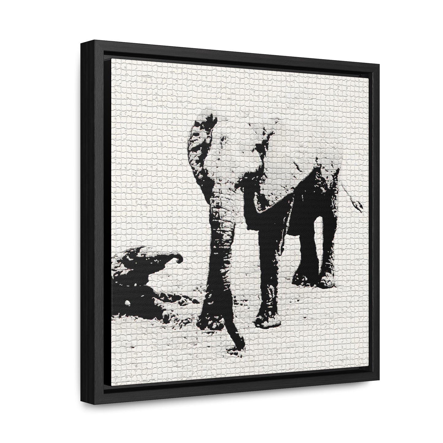 Elephants Mom and Baby 01 Tiled - Framed Gallery Canvas