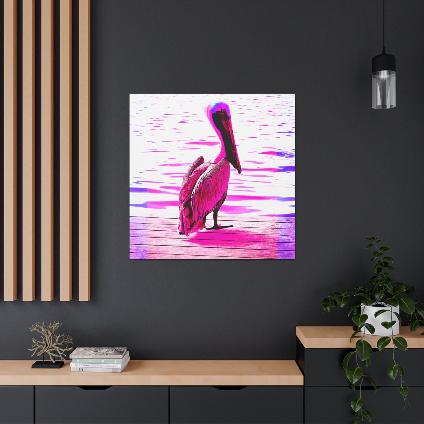 Pelican Bright Pink - Gallery Canvas