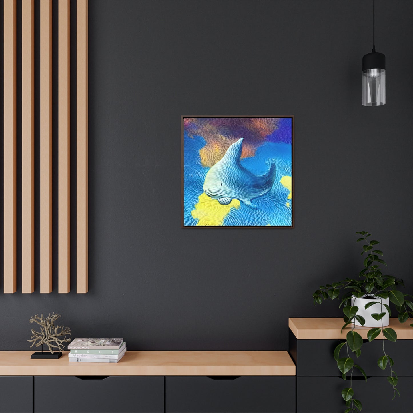 Whale Sky - Framed Gallery Canvas