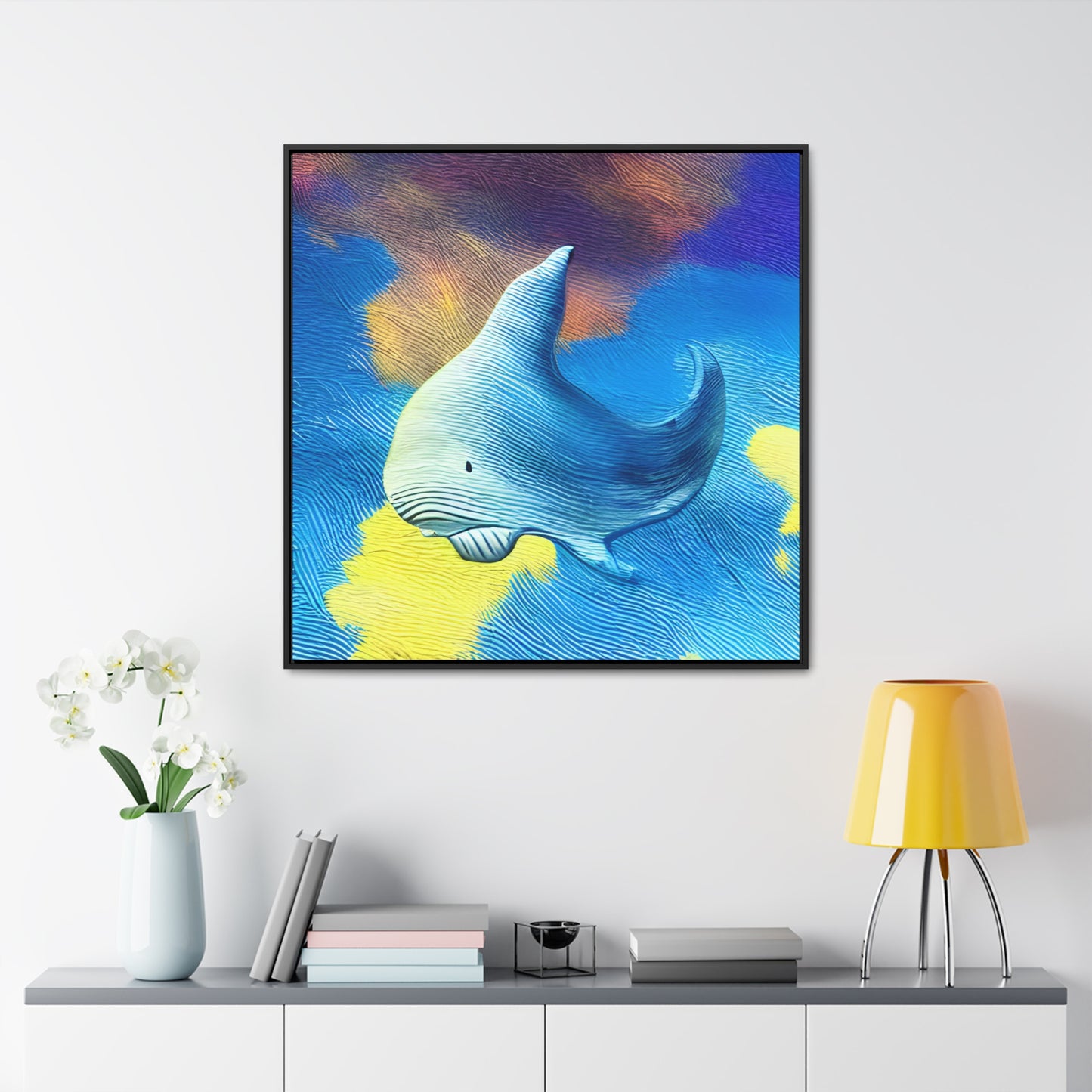 Whale Sky - Framed Gallery Canvas