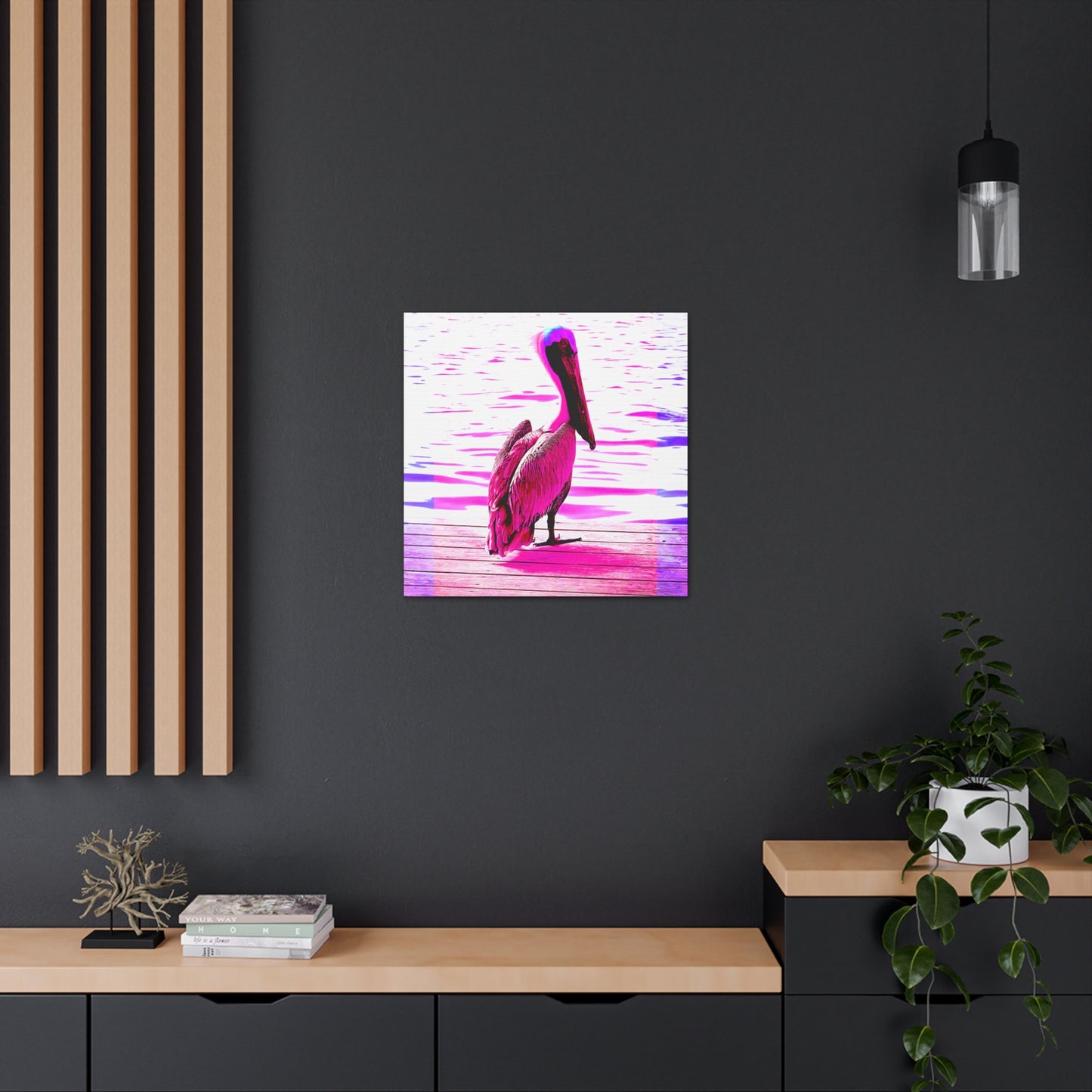 Pelican Bright Pink - Gallery Canvas