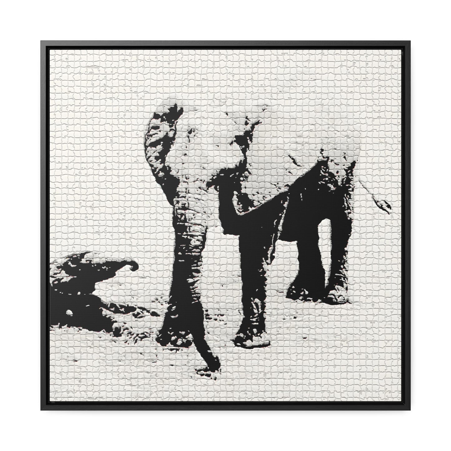 Elephants Mom and Baby 01 Tiled - Framed Gallery Canvas