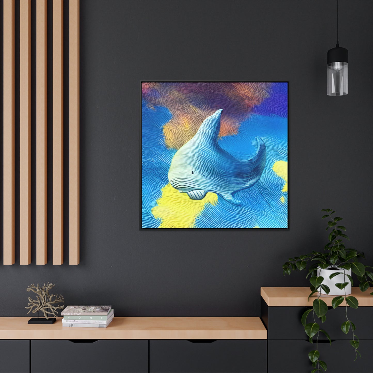 Whale Sky - Framed Gallery Canvas