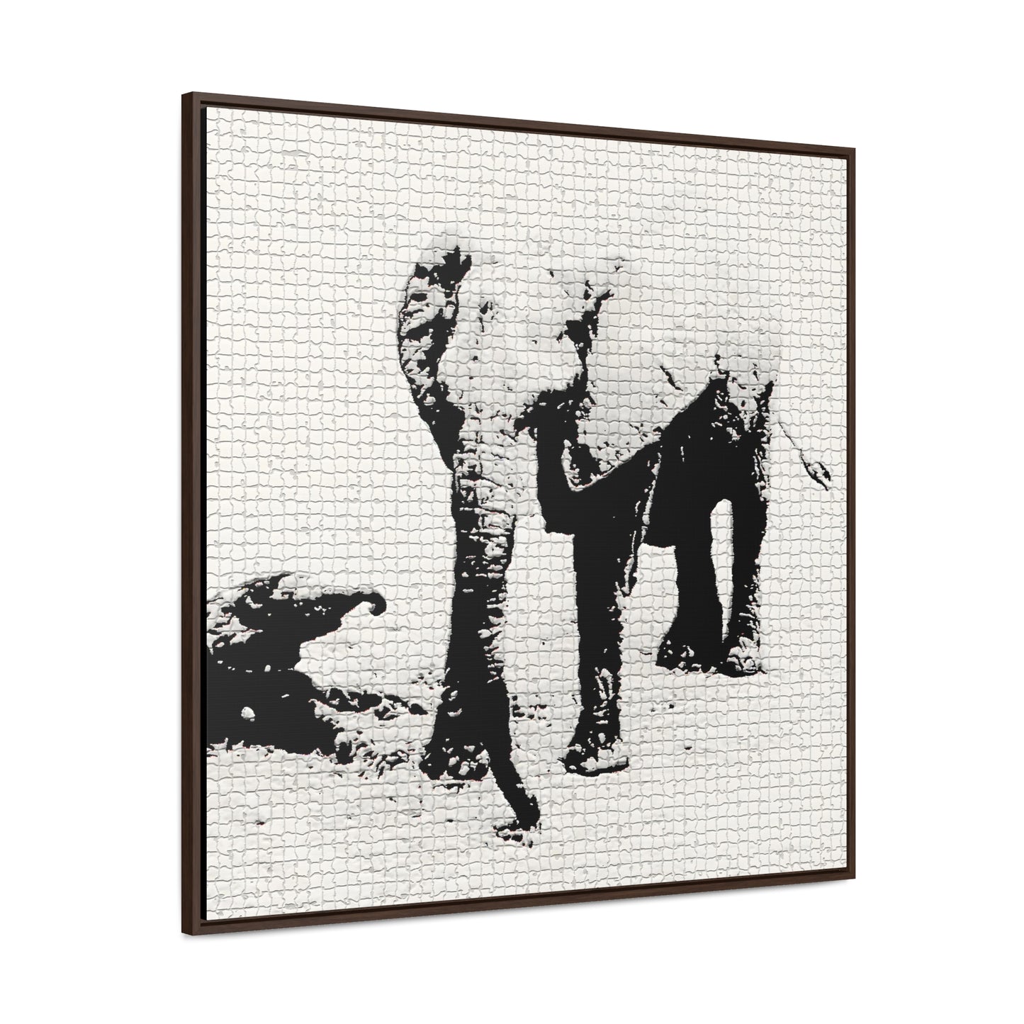 Elephants Mom and Baby 01 Tiled - Framed Gallery Canvas