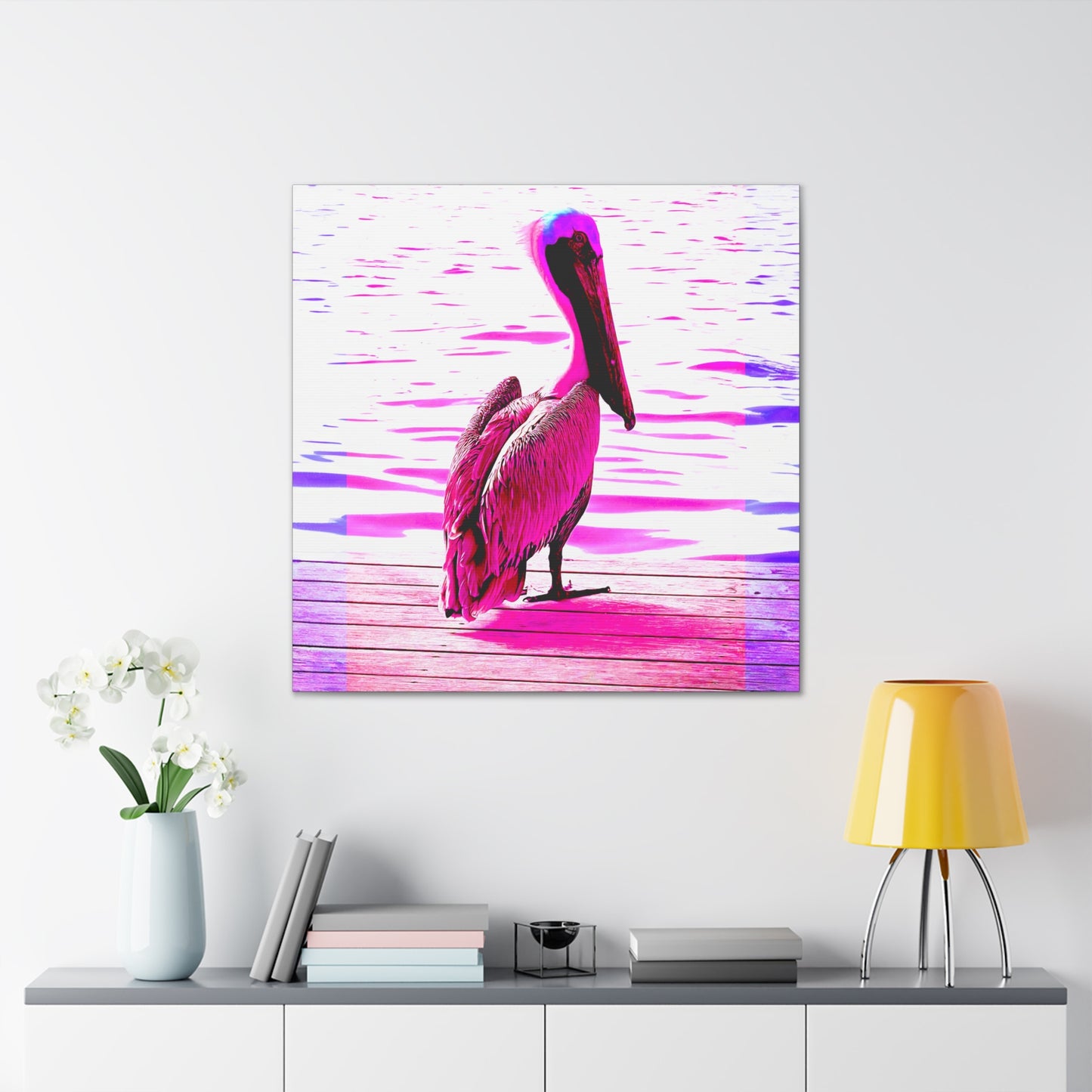 Pelican Bright Pink - Gallery Canvas