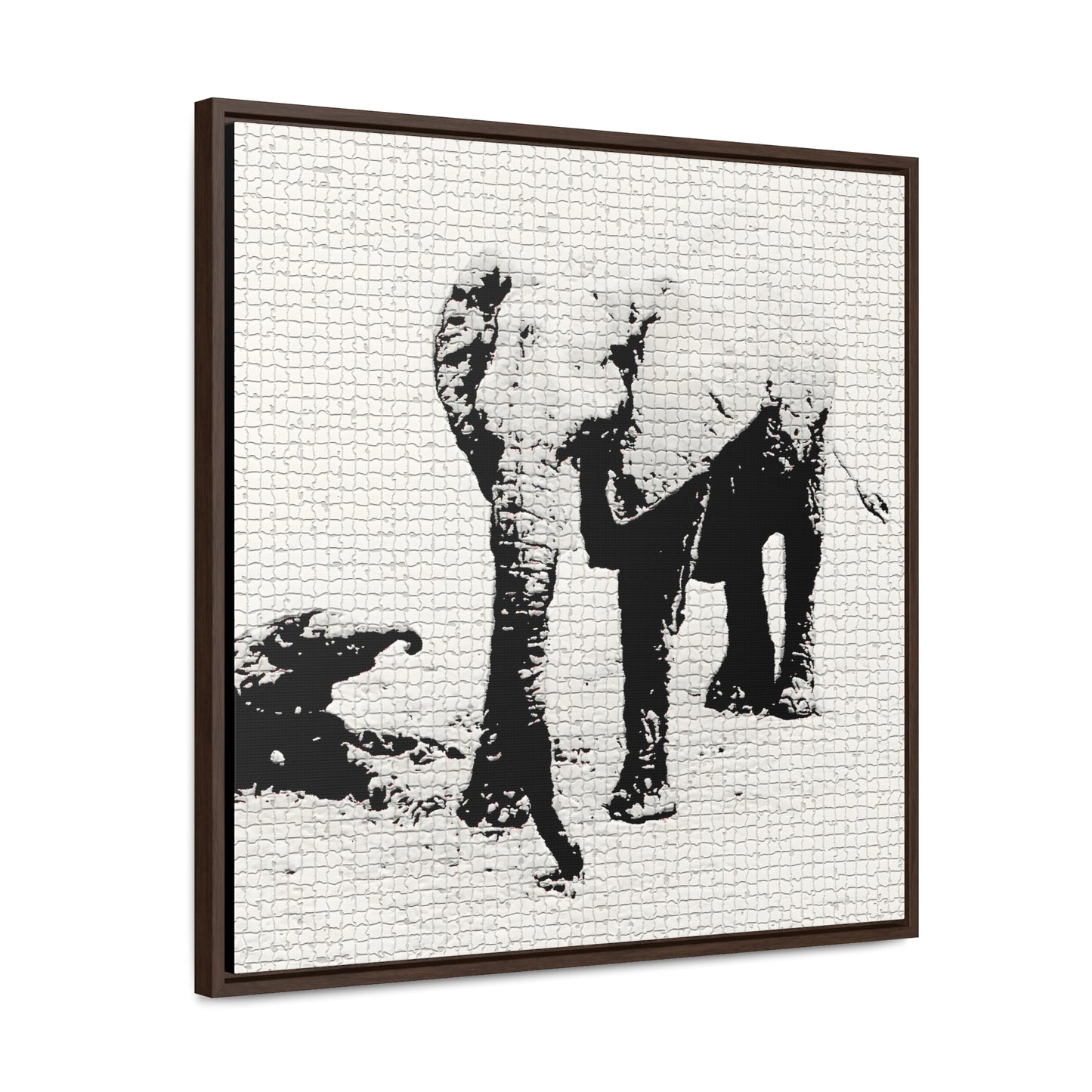 Elephants Mom and Baby 01 Tiled - Framed Gallery Canvas