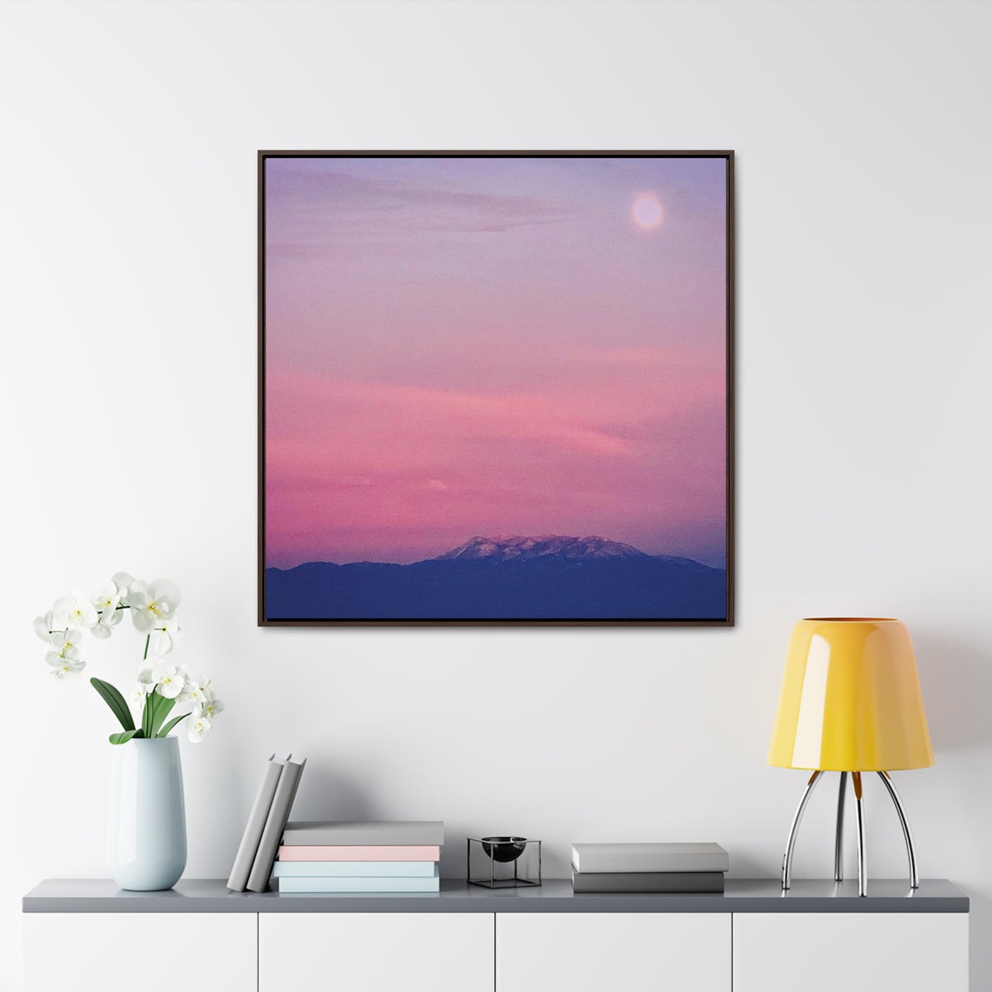 Snowcapped Angeles Mountains - Framed Gallery Canvas