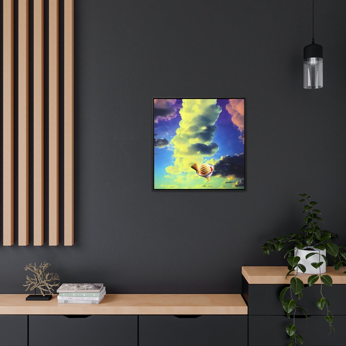 Ice Cream In The Clouds 02 - Framed Gallery Canvas