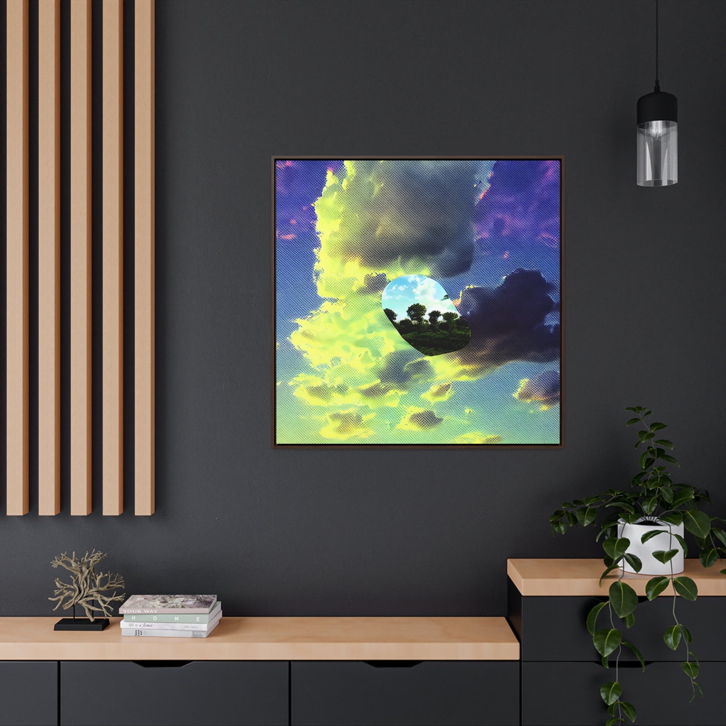 Island In The Clouds 01 - Framed Gallery Canvas