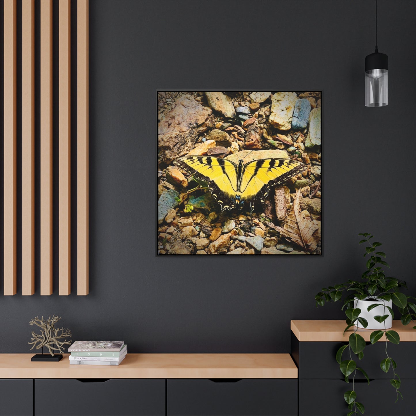 Gold Butterfly - Framed Gallery Canvas