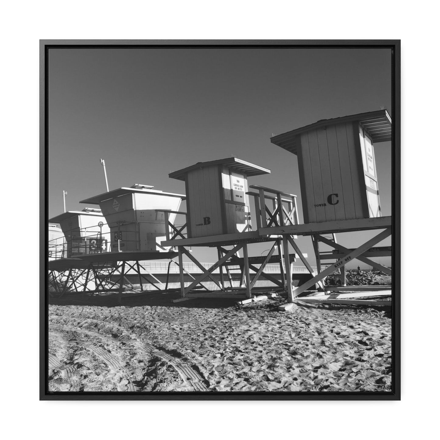 Beach Huts - Framed Gallery Canvas