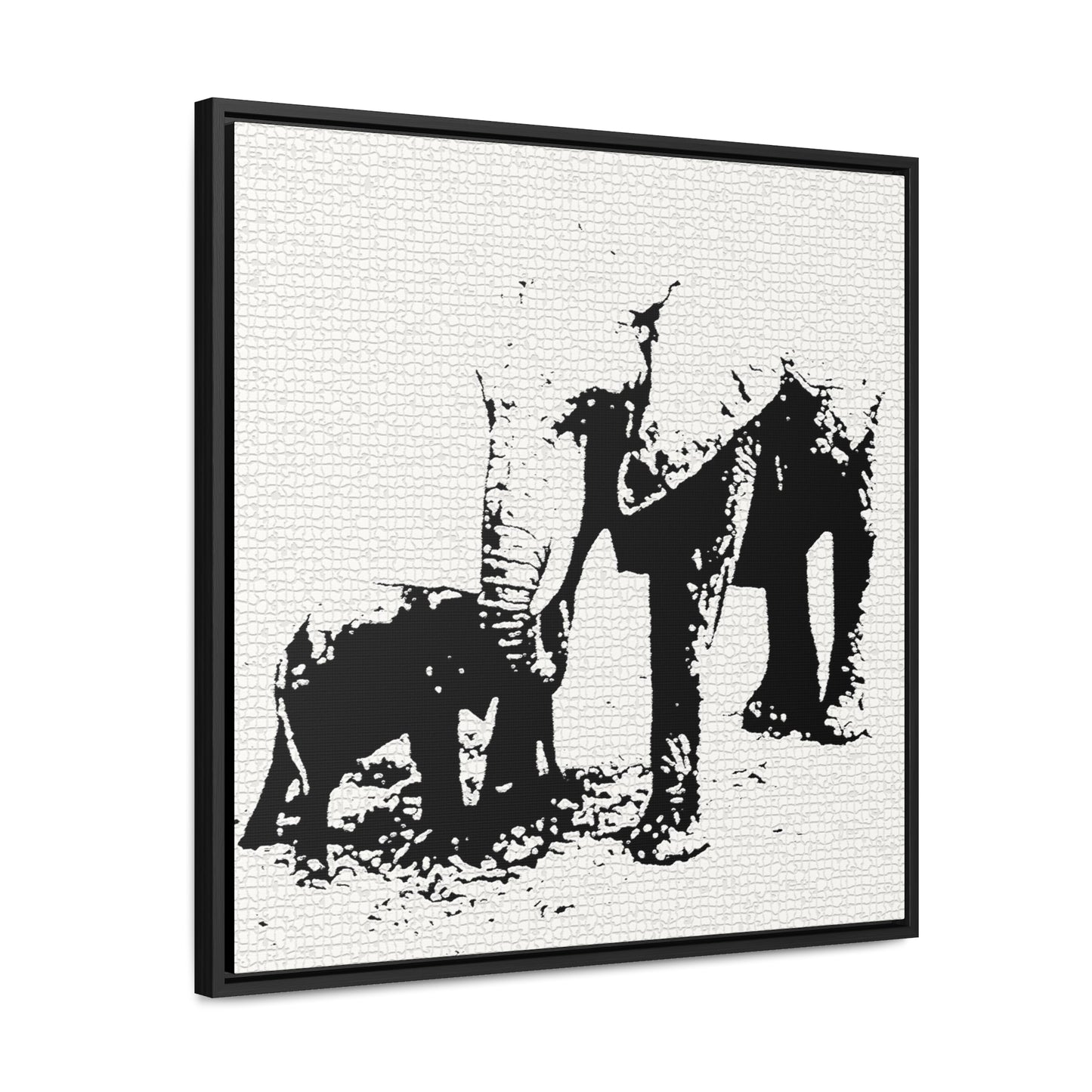 Elephants Mom and Baby 03 Tiled - Framed Gallery Canvas