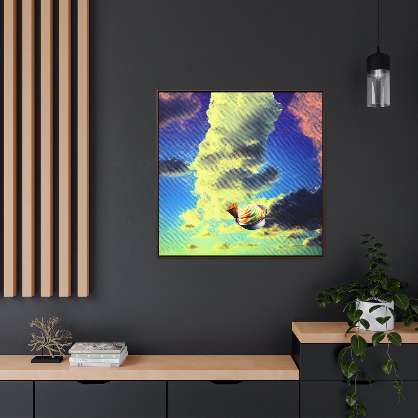 Ice Cream In The Clouds 01 - Framed Gallery Canvas