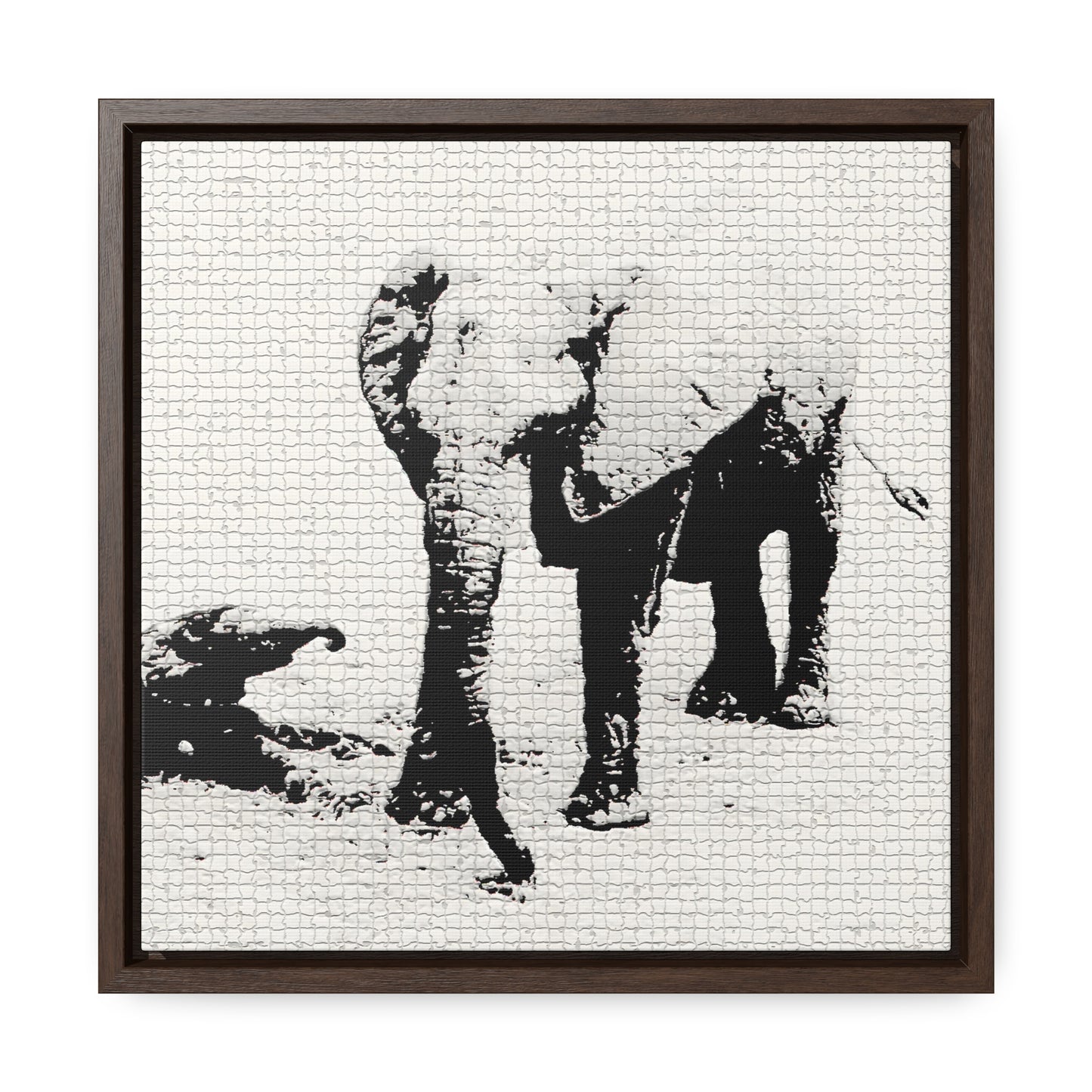 Elephants Mom and Baby 01 Tiled - Framed Gallery Canvas