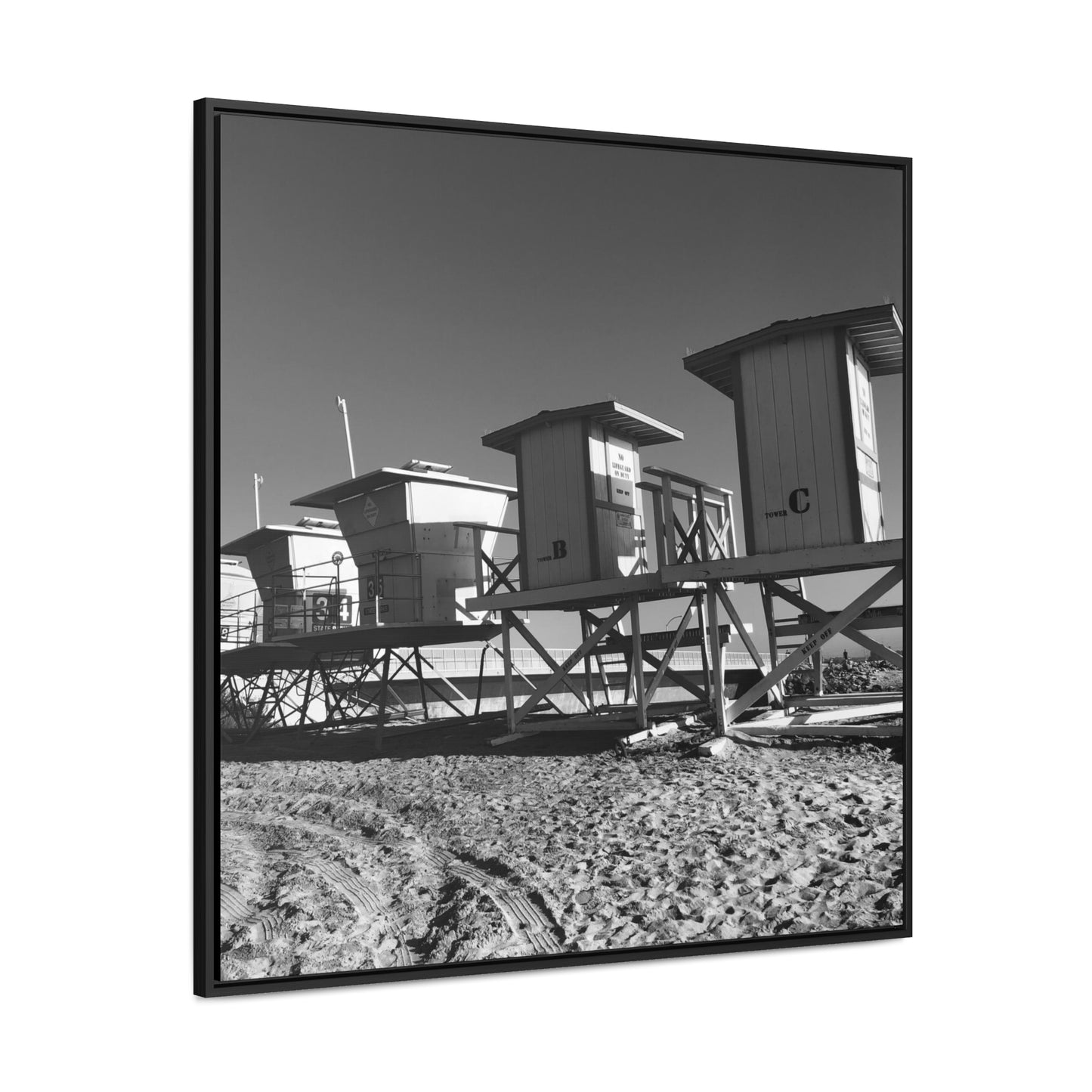 Beach Huts - Framed Gallery Canvas