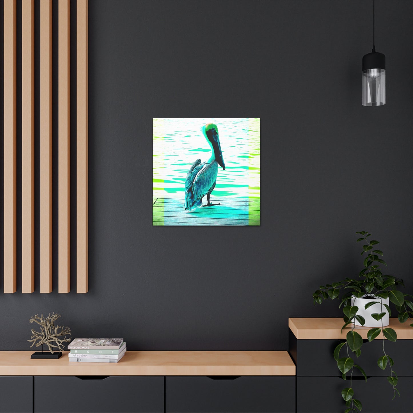Pelican Bright Blue - Gallery Canvas