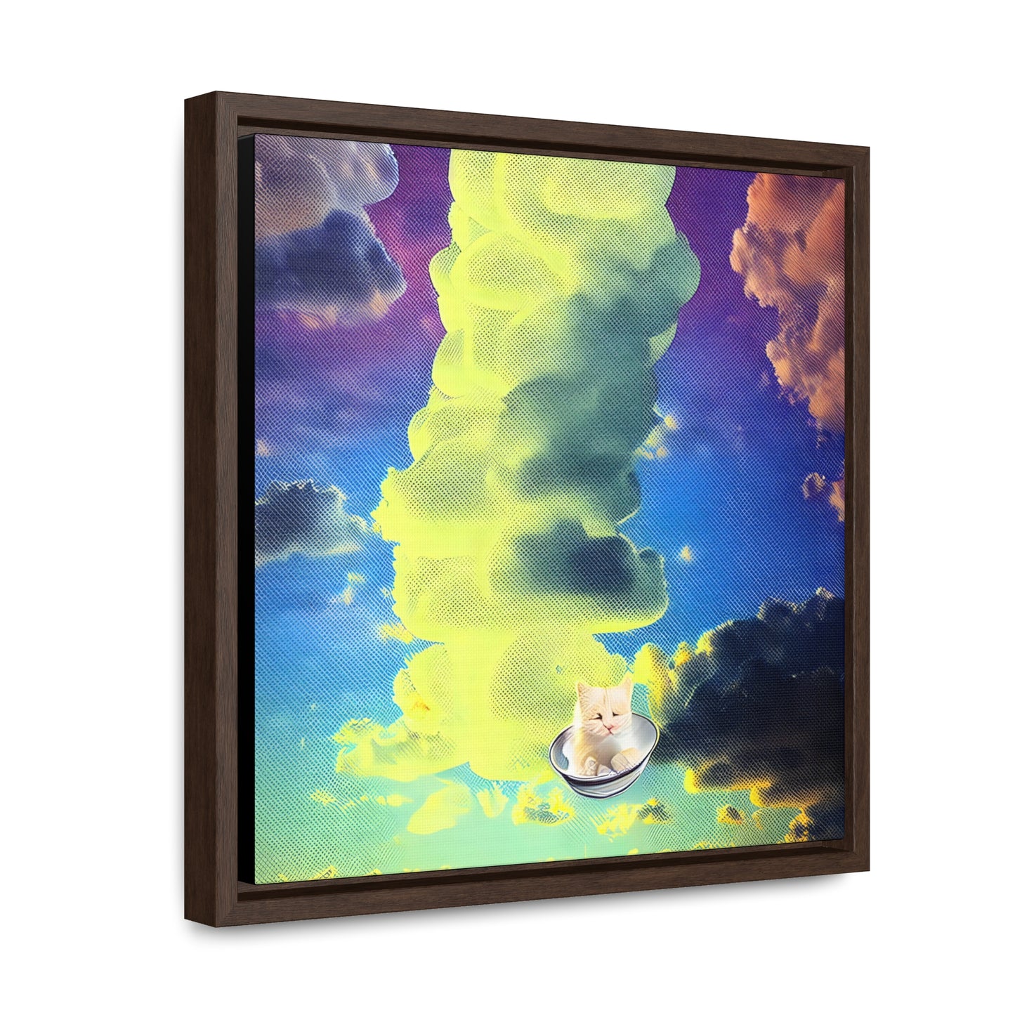 Kitten In The Clouds - Framed Gallery Canvas