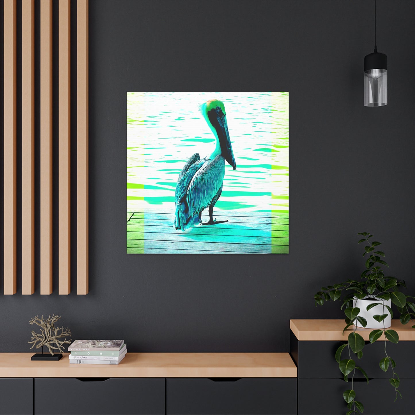 Pelican Bright Blue - Gallery Canvas