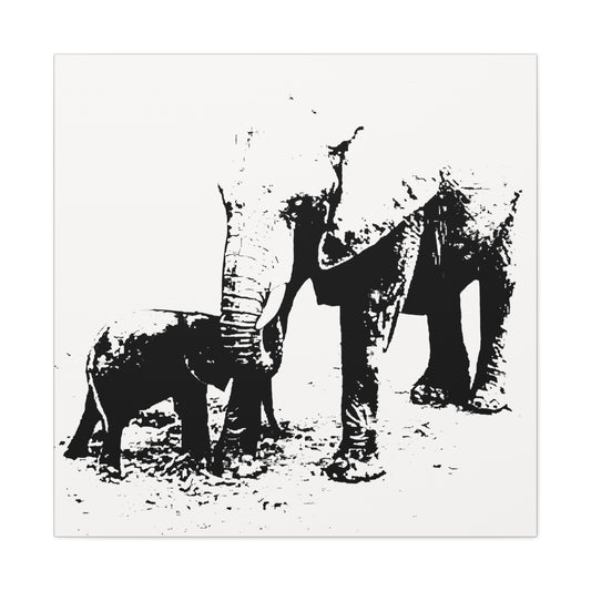 Elephants Mom and Baby 03 - Gallery Canvas