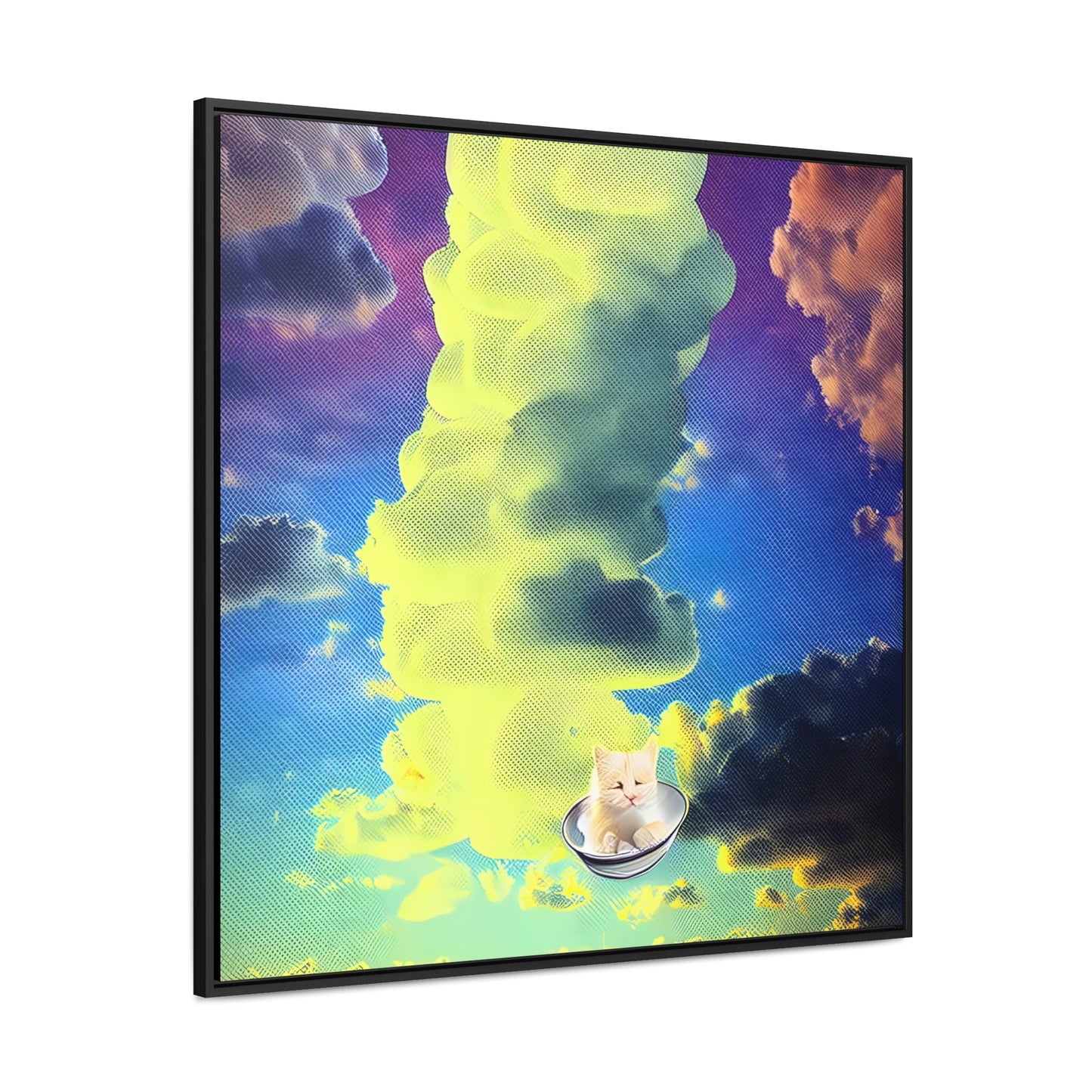Kitten In The Clouds - Framed Gallery Canvas