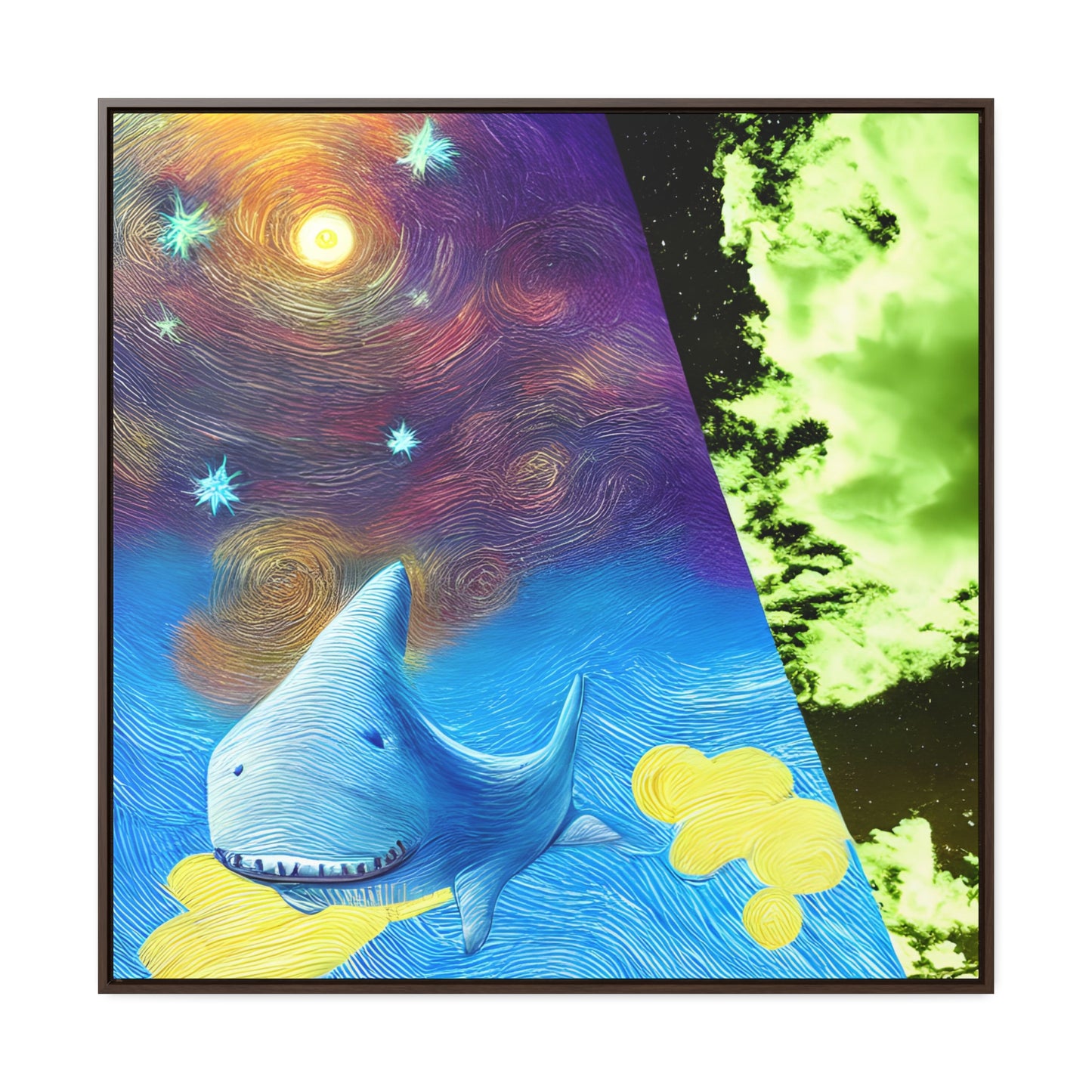 Whale In The Clouds - Framed Gallery Canvas