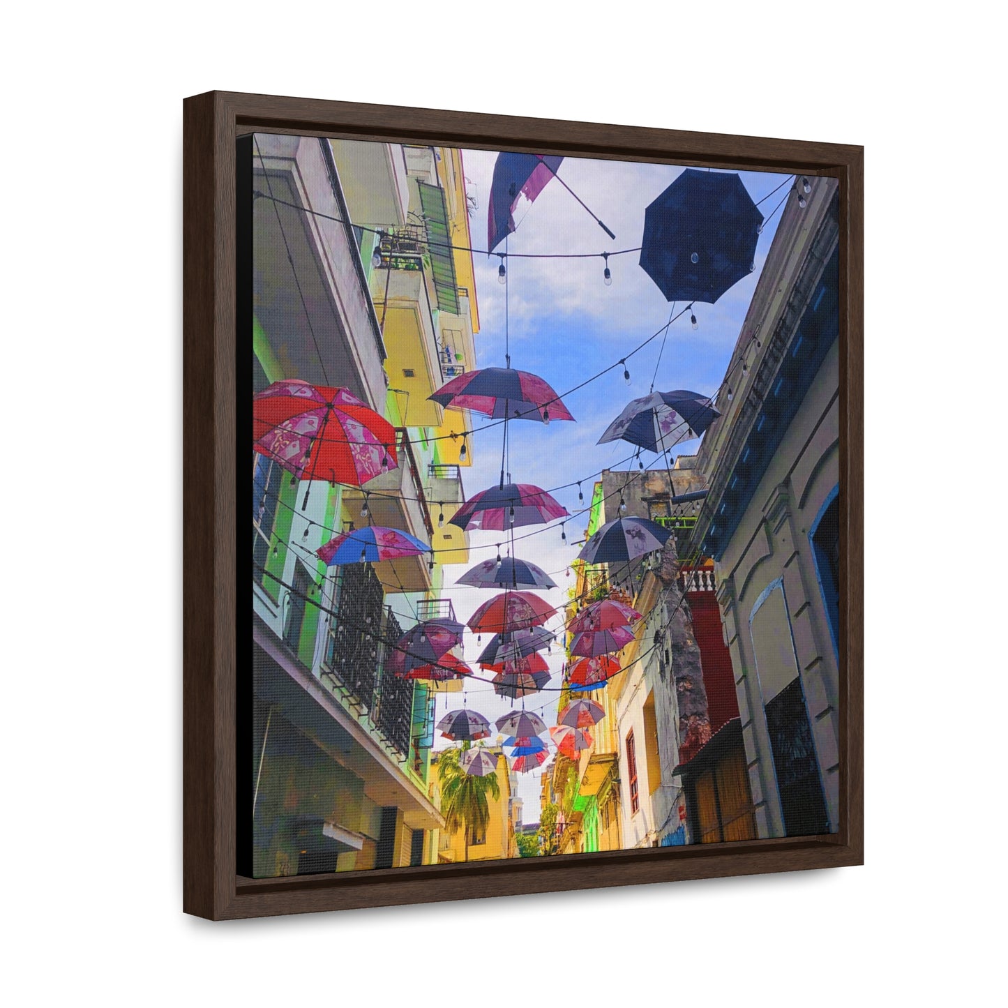 Umbrellas of Havana - Framed Gallery Canvas