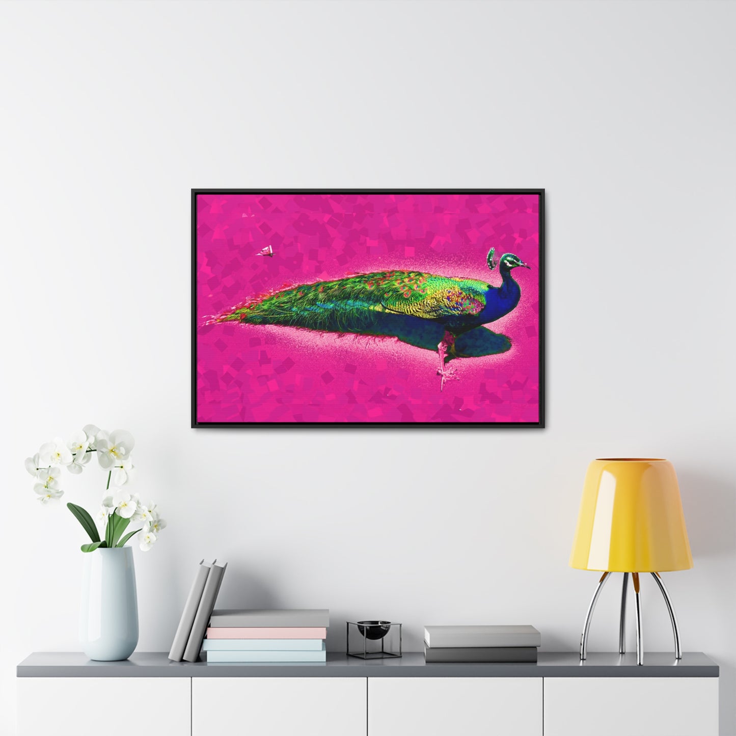 Peacock Pink - Framed Gallery Canvas