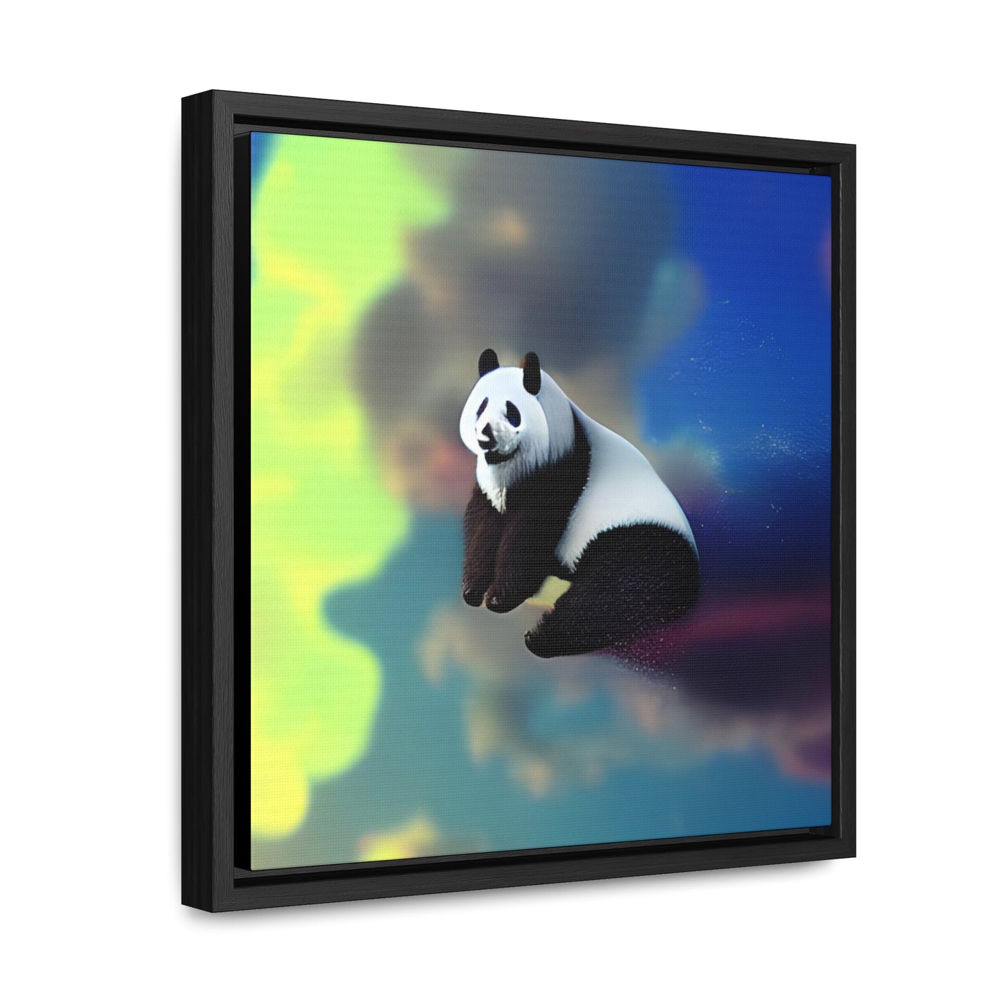 Panda In The Clouds - Framed Gallery Canvas